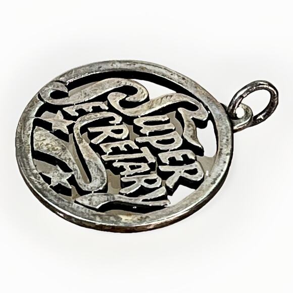VTG James Avery Sterling Silver SUPER SECRETARY Pendant Charm 3.2g Rare Retired - Picture 5 of 9